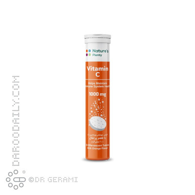 قرص جوشان 1000 میلی گرمی ویتامین C پرتقالی نیچرز پلنتی 20 عددی