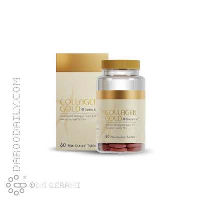 قرص کلاژن گلد بیوتین و ویتامین C آدریان 60 عددی