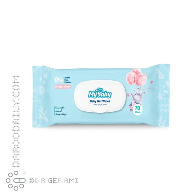دستمال مرطوب آبرسان پوست معمولی کودکان مای بیبی 70 عددی