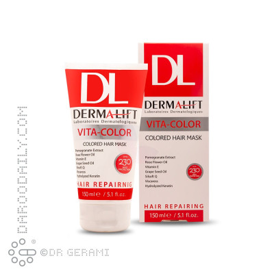 ماسک موهای رنگ شده مدل Vita Color درمالیفت 150میلی لیتری