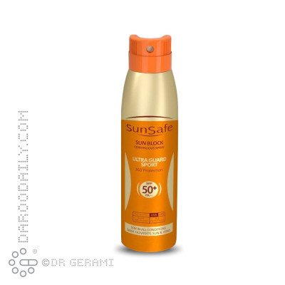 اسپری ضد آفتاب فاقد چربی مدل Ultra Guard با SPF50 سان سیف 150 میلی لیتری