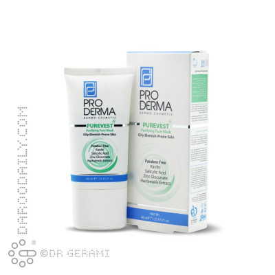 ماسک پاکسازی کننده پوست صورت مدل Purevest پرودرما 40 میلی لیتری