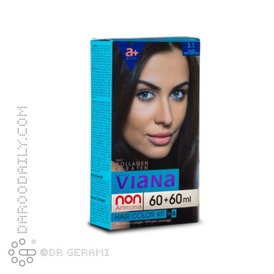 کیت رنگ مو قهوه ای خاکستری تیره ویانا شماره 3.1