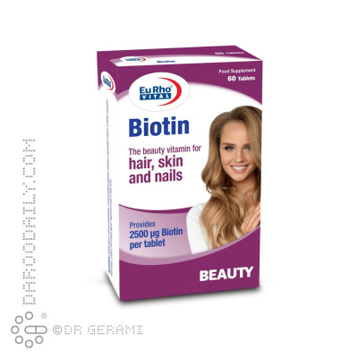 قرص بیوتین 2500 میکروگرمی یوروویتال 60 عددی