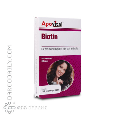 قرص بیوتین 2500 میکروگرمی آپوویتال 30 عددی