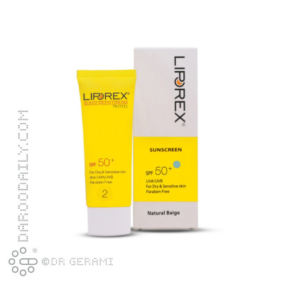 کرم ضد آفتاب بی رنگ پوست خشک و حساس SPF50 لیپورکس ۴۰ میلی لیتری