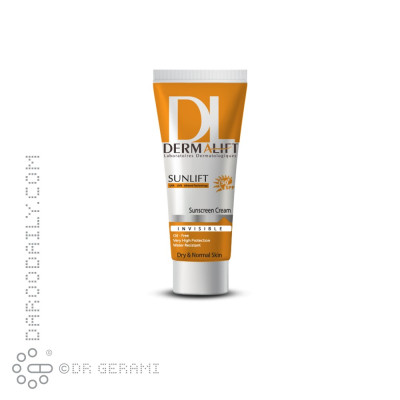 کرم ضد آفتاب بی رنگ پوست خشک SPF50 درمالیفت 40 میلی لیتری