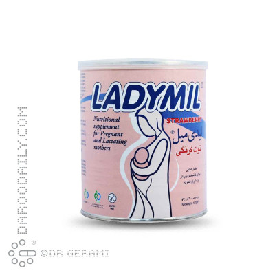 پودر لیدی میل با طعم توت فرنگی فاسکا 400 گرمی