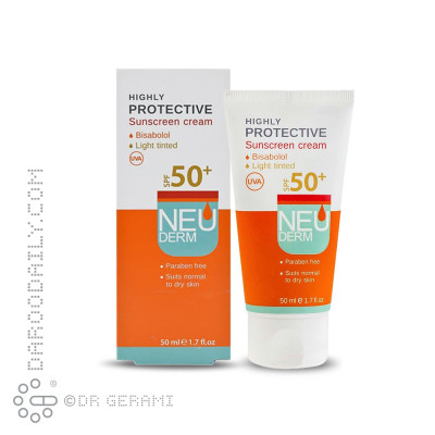 کرم ضد آفتاب روشن پوست خشک مدل Highly Protective با SPF50 نئودرم 50 میلی لیتری