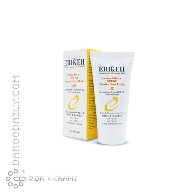 کرم ضد آفتاب بی رنگ پوست خشک و حساس SPF50 اریکه ۵۰ میلی لیتری