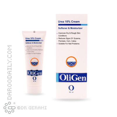 کرم مرطوب کننده پوست خشک حاوی اوره 10 درصد الی ژن 50 میلی لیتری