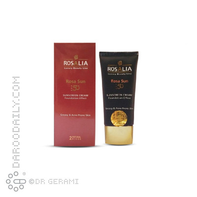 کرم ضد آفتاب بژ طبیعی پوست چرب SPF50 رزالیا ۴۰ میلی لیتری