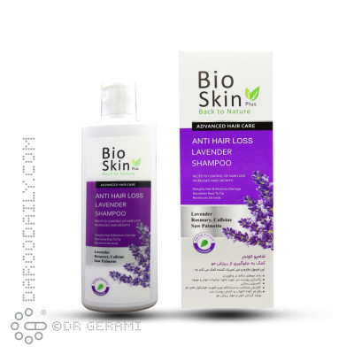 شامپو مو ضد ریزش با عصاره اسطوخودوس بایو اسکین پلاس ۲۰۰ میلی لیتری