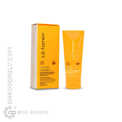 کرم ضد آفتاب و ضد لک بی رنگ پوست چرب SPF50 لافارر 40 میلی لیتری