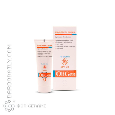 کرم ضد آفتاب بی رنگ پوست چرب SPF30 الی ژن 50 میلی لیتری