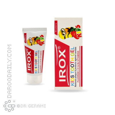 خمیر دندان ژله ای کودک با طعم توت فرنگی ایروکس ۸۰ گرمی