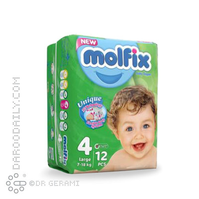 پوشک کودک مولفیکس سایز 4 بسته 12 عددی