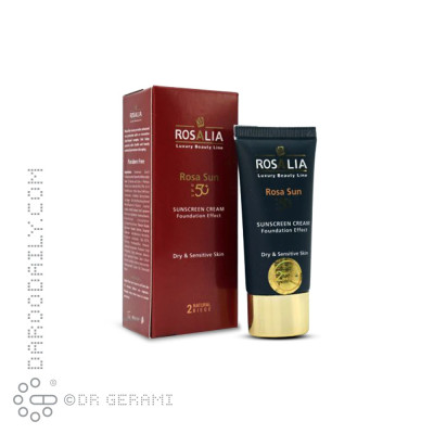 کرم ضد آفتاب بژ طبیعی پوست حساس و خشک SPF50 رزالیا ۴۰ میلی لیتری