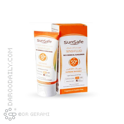 کرم ضد آفتاب مدل سنسی فلوئید فیزیکال SPF50 سان سیف 50 میلی لیتری