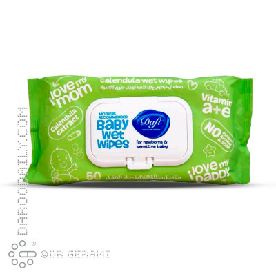 دستمال مرطوب کودک کالاندولا دافی 50 عددی