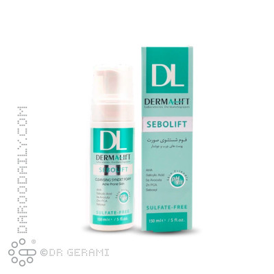 فوم شستشوی پوست چرب مدل Sebolift درمالیفت 150 میلی لیتری