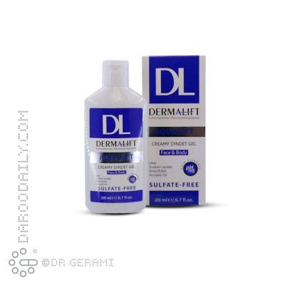 ژل شستشوی پوست مرطوب کننده کرمدار آکوالیفت درمالیفت ۲۰۰ میلی لیتری