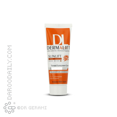 کرم ضد آفتاب بژ تیره فاقد چربی SPF50 درمالیفت 40 میلی لیتری