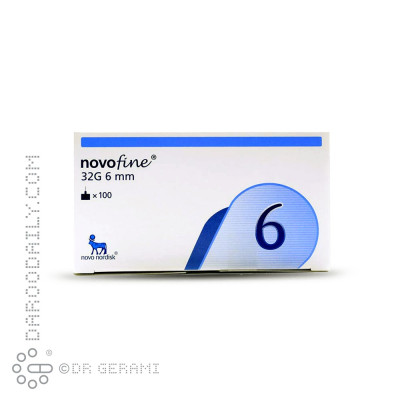 سر سوزن قلم انسولین ۶ میلی متری نووفاین بسته ۱۰۰ عددی