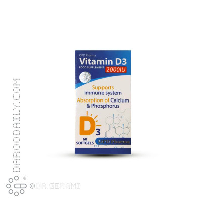 قرص ۲۰۰۰ واحدی ویتامین D3 او پی دی فارما 30 عددی