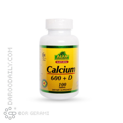 قرص کلسیم 600 میلی گرمی و ویتامین D آلفا ویتامینز 100 عددی