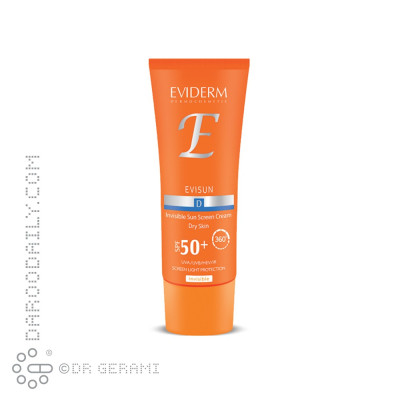 کرم ضد آفتاب بی رنگ پوست خشک مدل Evisun D با SPF50 اویدرم 40 میلی لیتری