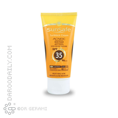 کرم ضد آفتاب بژ روشن پوست چرب SPF 35 سان سیف ۵۰ میلی لیتری