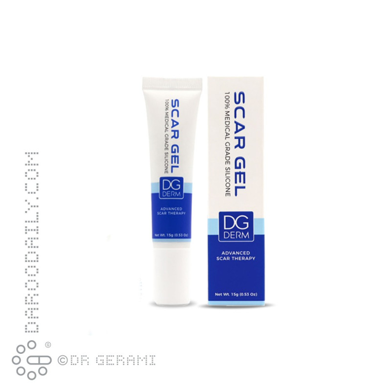 ژل سیلیکونی ترمیم کننده پوست مدل Scar Gel دی جی درم 15 گرمی