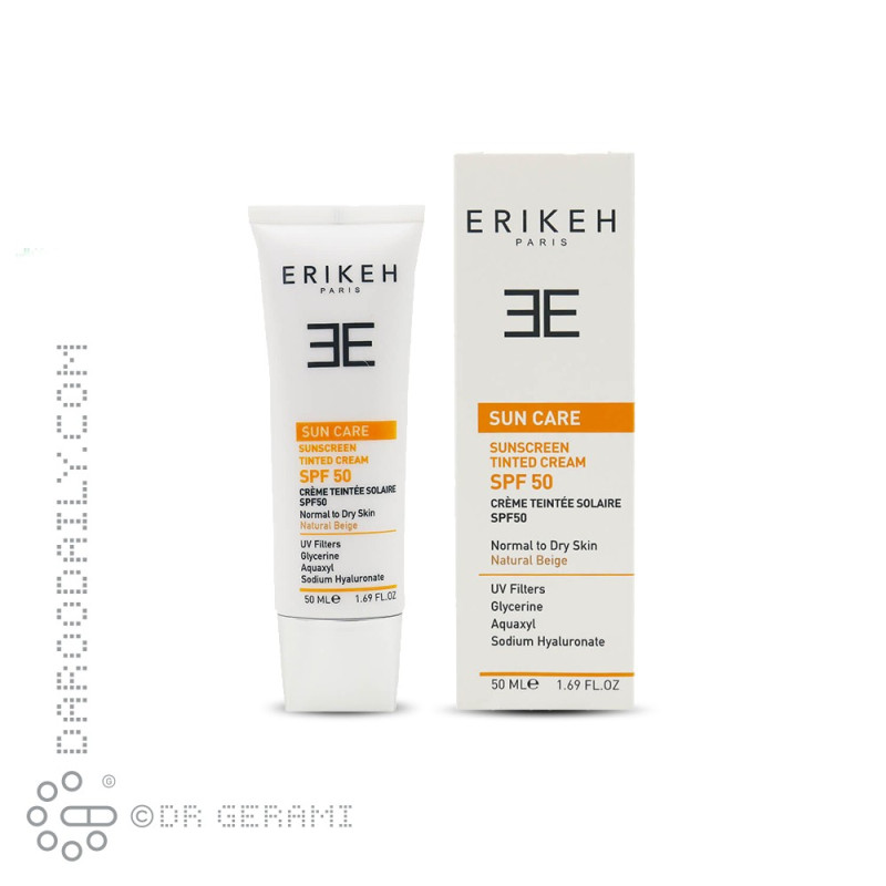 کرم ضد آفتاب بژ طبیعی پوست خشک و معمولی SPF50 اریکه ۵۰ میلی لیتری