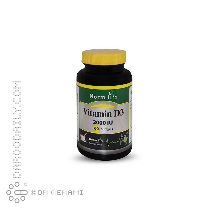 سافت ژل 2000 واحدی ویتامین D3 نورم لایف 60 عددی