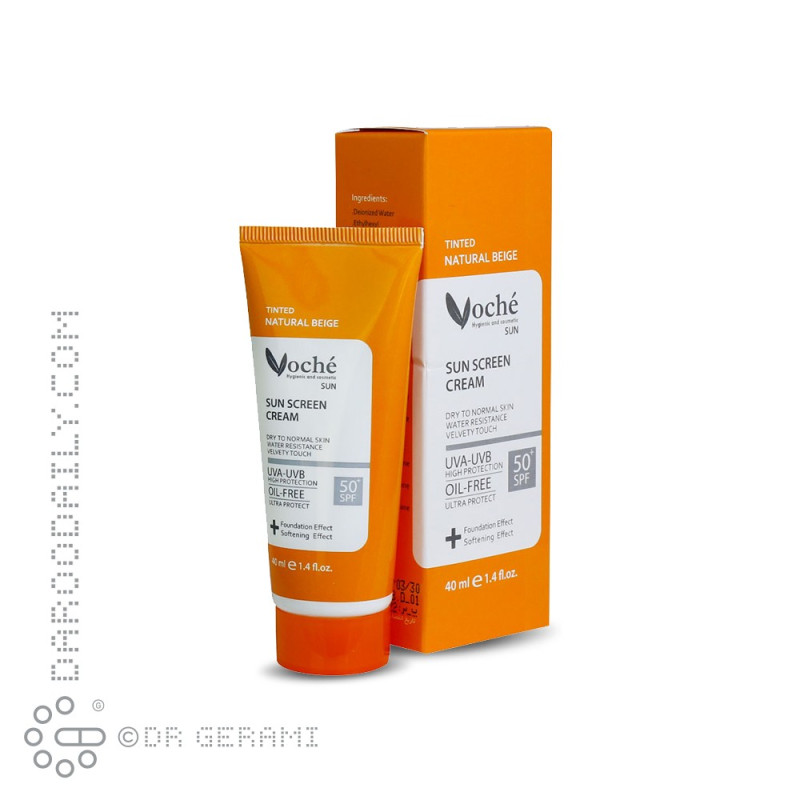 کرم ضد آفتاب بی رنگ پوست خشک و معمولی SPF50 وچه 40 میلی لیتری