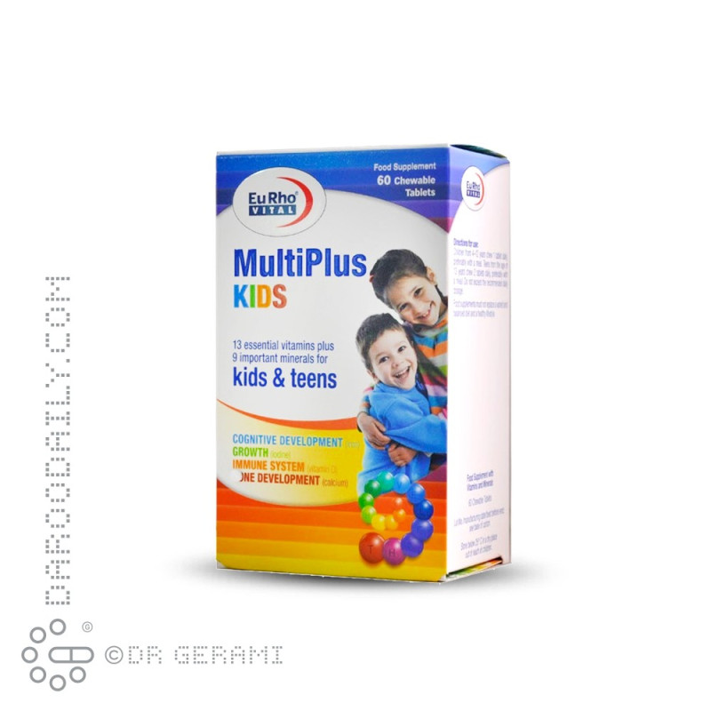 قرص جویدنی مولتی پلاس کیدز یوروویتال 60 عددی