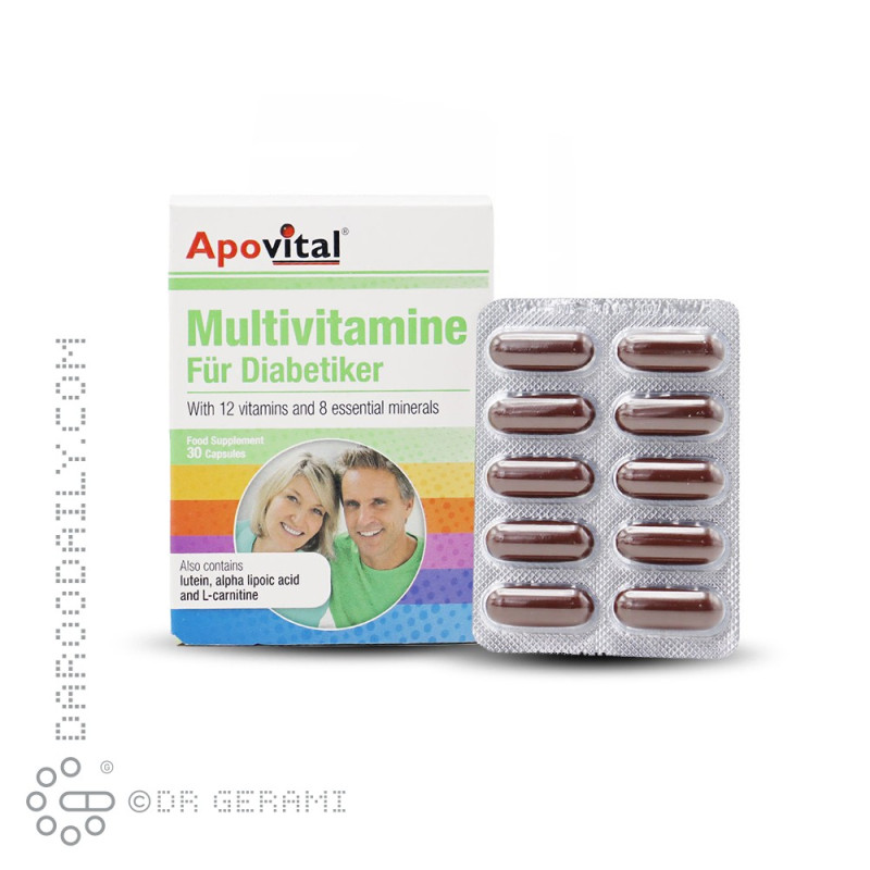کپسول مولتی ویتامین دیابتیک آپوویتال 30 عددی