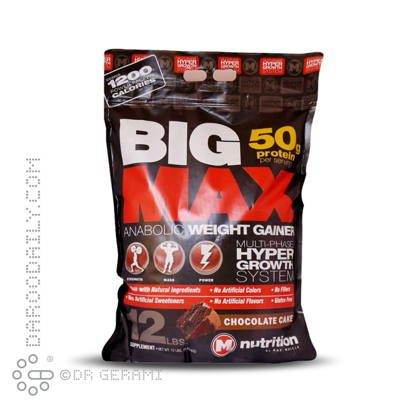 پودر بیگ مکس با طعم کیک شکلاتی مکس ماسل 5450 گرمی