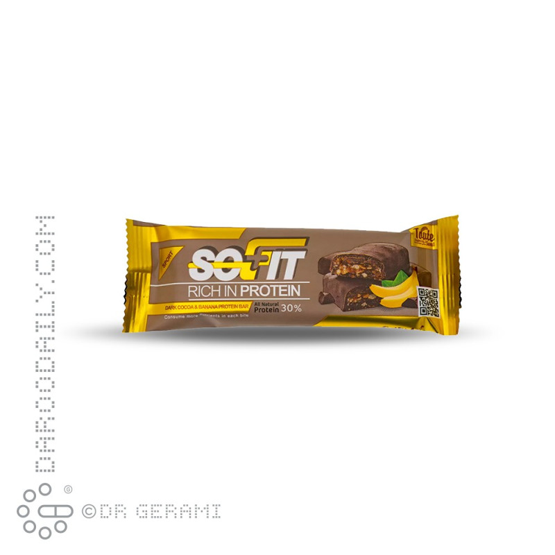 پروتئین بار با روکش کاکائویی موزی سوفیت پلاس 45 گرمی