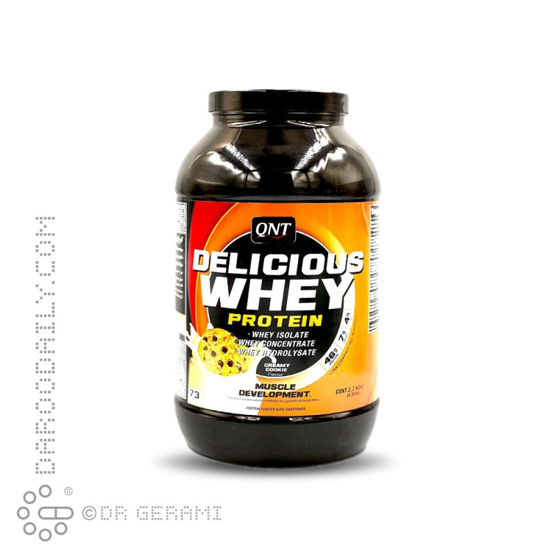 پودر پروتئین وی دلیشس با طعم کوکی کیو ان تی 2200 گرمی