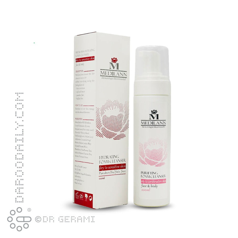 فوم شستشو صورت و بدن پوست خشک مدیلن 200 میلی لیتری