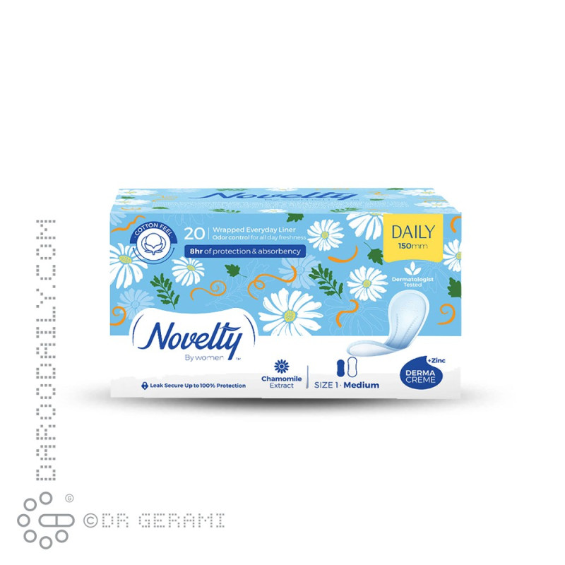 پد بهداشتی روزانه نازک متوسط سایز 1 ناولتی 20 عددی