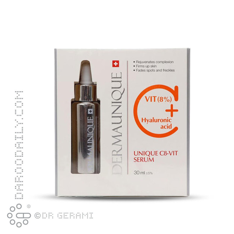 سرم 8 درصد ویتامین C و هیالورونیک اسید درمایونیک 30 میلی لیتری