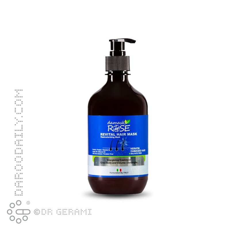ماسک موهای آسیب دیده داخل حمام حاوی کراتین داماسک رز 500 میلی لیتری
