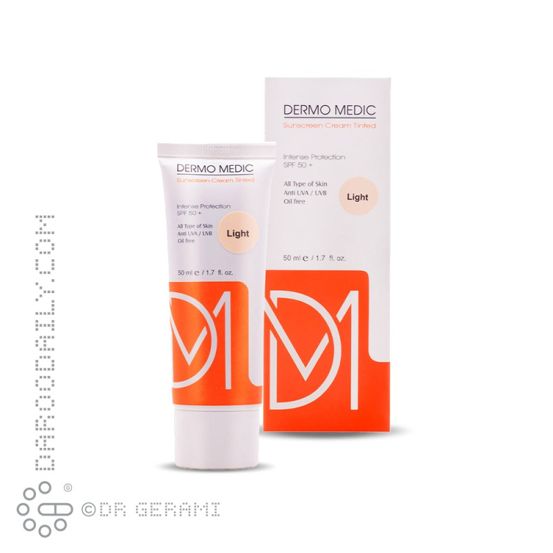 کرم ضد آفتاب روشن فاقد چربی SPF50 درمو مدیک 50 میلی لیتری