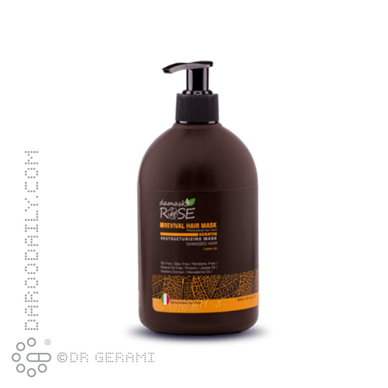 ماسک موهای آسیب دیده خارج از حمام حاوی کراتین داماسک رز 500 میلی لیتری