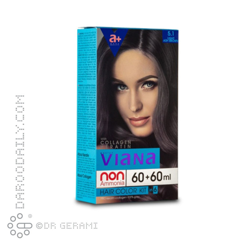 کیت رنگ مو قهوه ای خاکستری روشن ویانا شماره 5.1