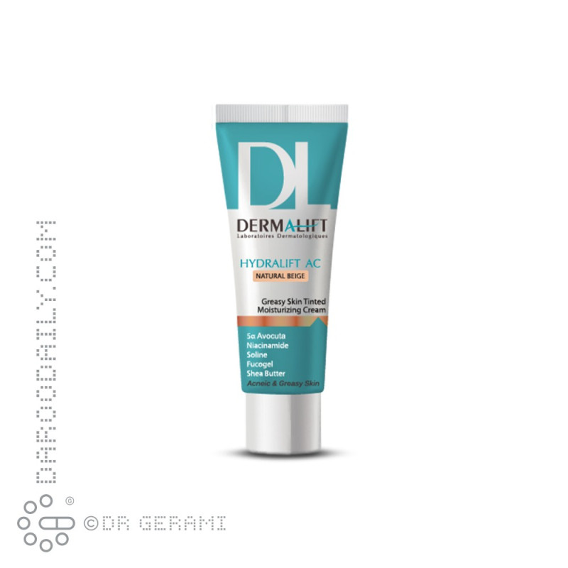 کرم مرطوب کننده بژ طبیعی پوست چرب مدل Hydralift AC درمالیفت 40 میلی لیتری