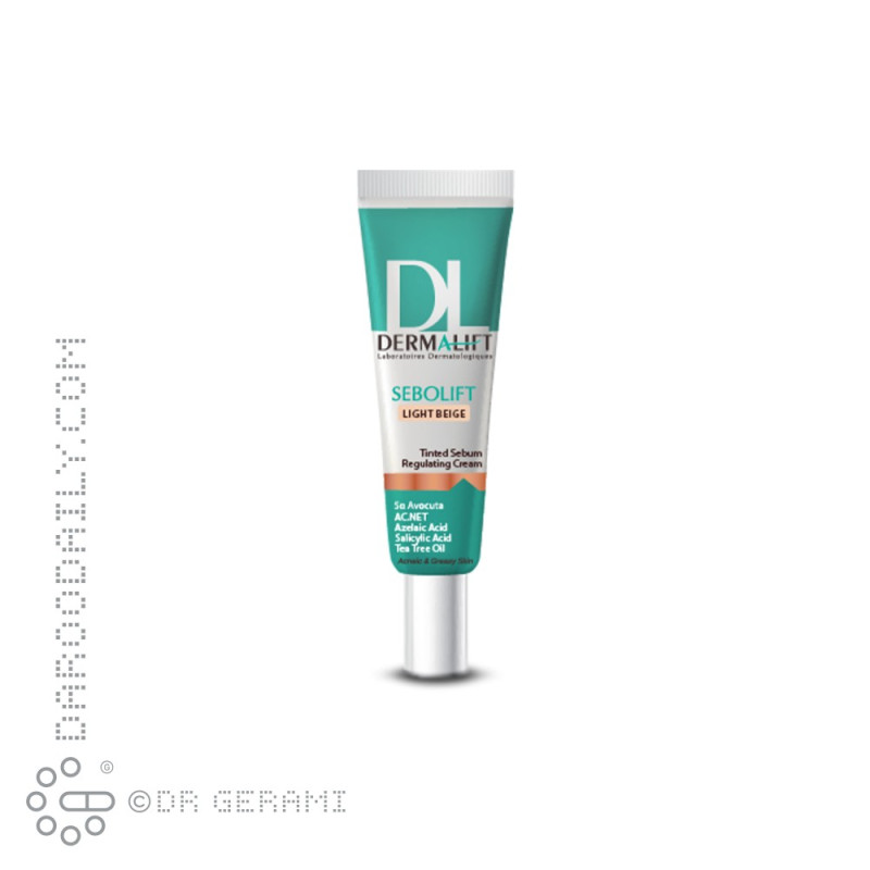 کرم متعادل کننده چربی بژ روشن مدل Sebolift درمالیفت 30 میلی لیتری